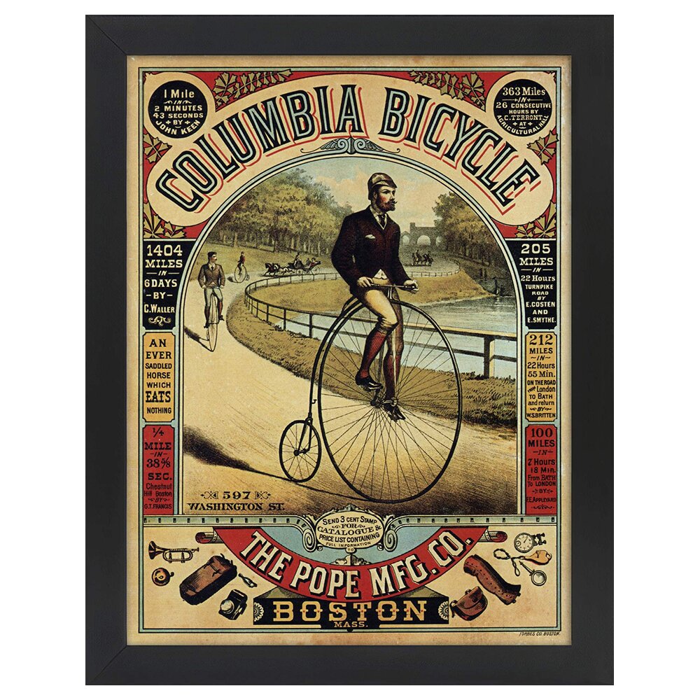 Leinwandbild Vintage Werbeplakat Columbia Bicycle