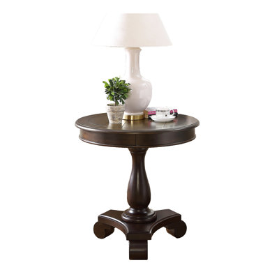 Champagne Wood Pedestal Table - Classic & , 26.5" X 26.5 Round Table, 26" Diameter, Fine Detail