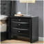 Table de chevet en bois avec 2 tiroirs et 1 plateau au fini noir