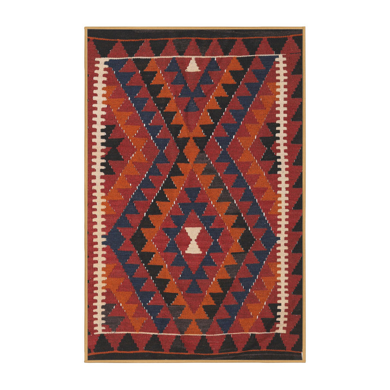 Tapis noir / rouge Southwestern, Rectangle 4 pi x 6 pi