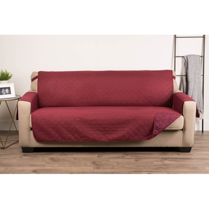 Housse pour canapé à coussins carrés/rectangulaires réversible, Bleu, L 132 po x P 5,9 po