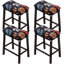 Ensemble de 4 tabourets de bar rectangulaires imprimés à hauteur de comptoir avec housses de selle et housse de protection-420661096
