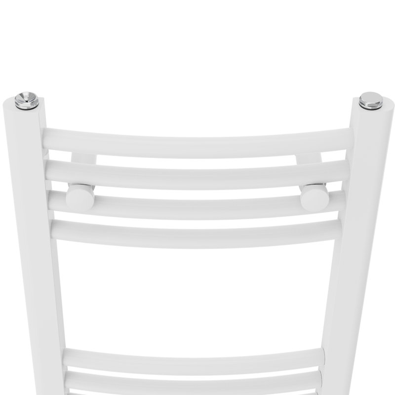 Cano Curved Heated Towel Rail Radiator Bathroom Ladder Warmer, 120cm H x 40cm W x 4.5cm D, White