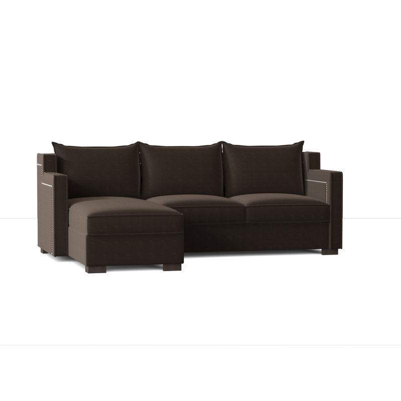 Parker Upholstered L-Shaped Sectional Left Hand Facing, Metrolinen Graphite, Silver