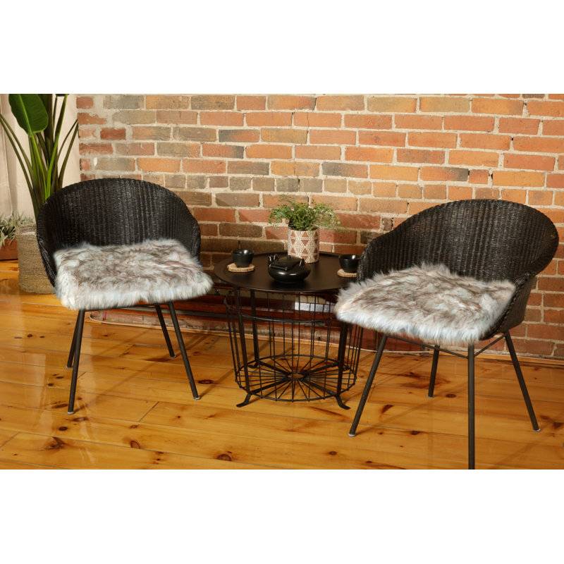 Coussin de siège en simili peau de mouton Laredo 17 po x 17 po Laredo, Fauve dégradé