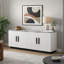Console Sda Buffet, 4 portes avec tablette réglable, blanc 63 po