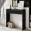 Console rustique, 3 tiroirs cannelés, placage de bois massif pour le salon - noir