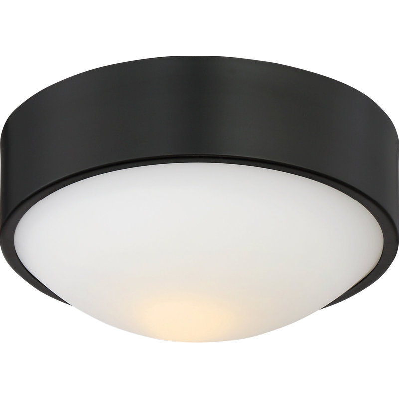 Plafonnier encastré 1 lumière Melker, Bronze vieilli, H 4 po x l 13 po x P 13 po
