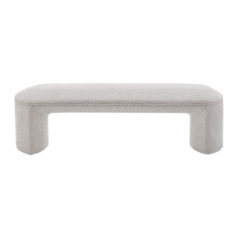 Chiara Arched Fabric Bench, Beige