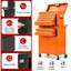 Caisse à outils roulante, chariot / armoire à outils verrouillable 8 tiroirs, organisateur de boîte à outils détachable 2-en-1 pour garage atelier, orange