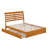 Lamareon Solid Wood Platform Bed with Footboard & Roll Out Trundle Bed-226224417-245492667