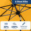 Parasol de marché rond de 9 pi, imperméable et protection contre les rayons UV avec manivelle et inclinaison, jaune-75240180-75240184