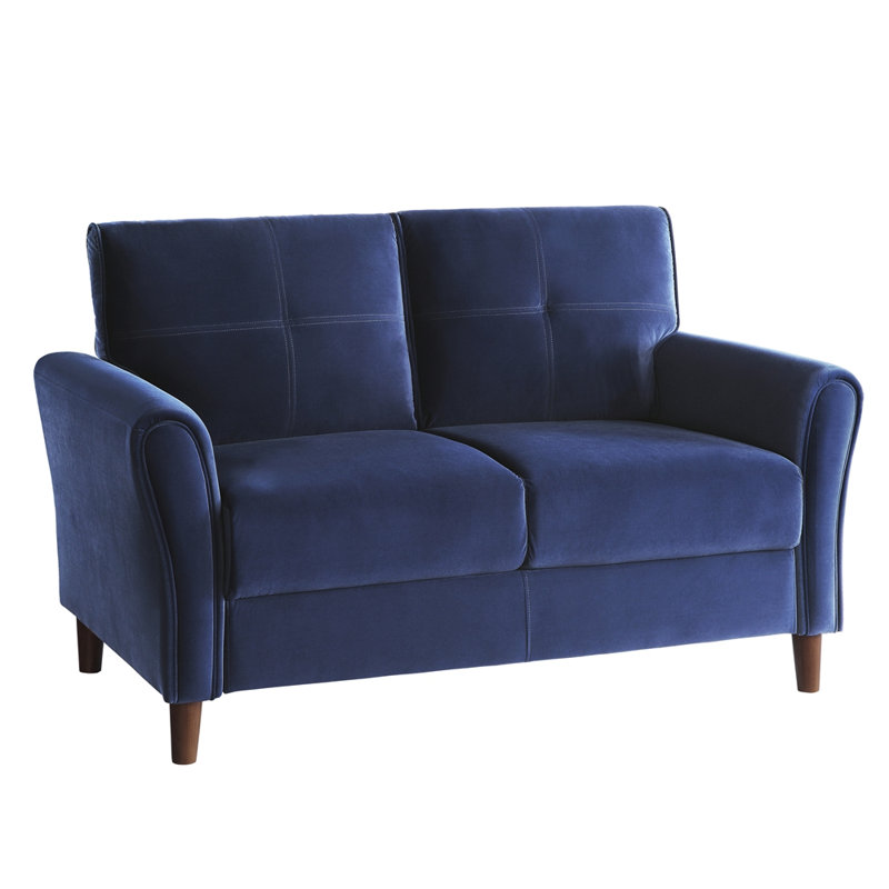 Velours rembourré 1pc Comfort Loveseat, Bleu