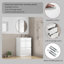 Meuble-lavabo blanc brillant 24 po avec lavabo, tiroirs à fermeture en douceur, conception sans poignée et lavabo en céramique à rebords épais
