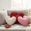 Coussins de la Saint-Valentin: ensemble de 3 coussins décoratifs en cœur texturé en tricot torsadé, coussins doux pour la Saint-Valentin, cadeaux romantiques pour la chambre à coucher, le salon, le canapé et le canapé
