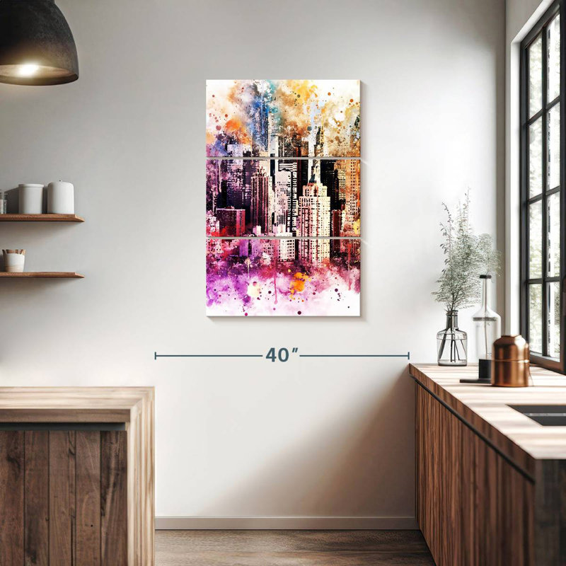 Times Square Skyscrapers, 38" H x 24" W