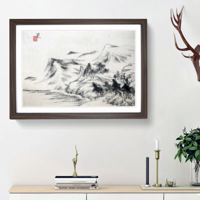 Mountain & Trees by Bada Shanren - Picture Frame Painting Print