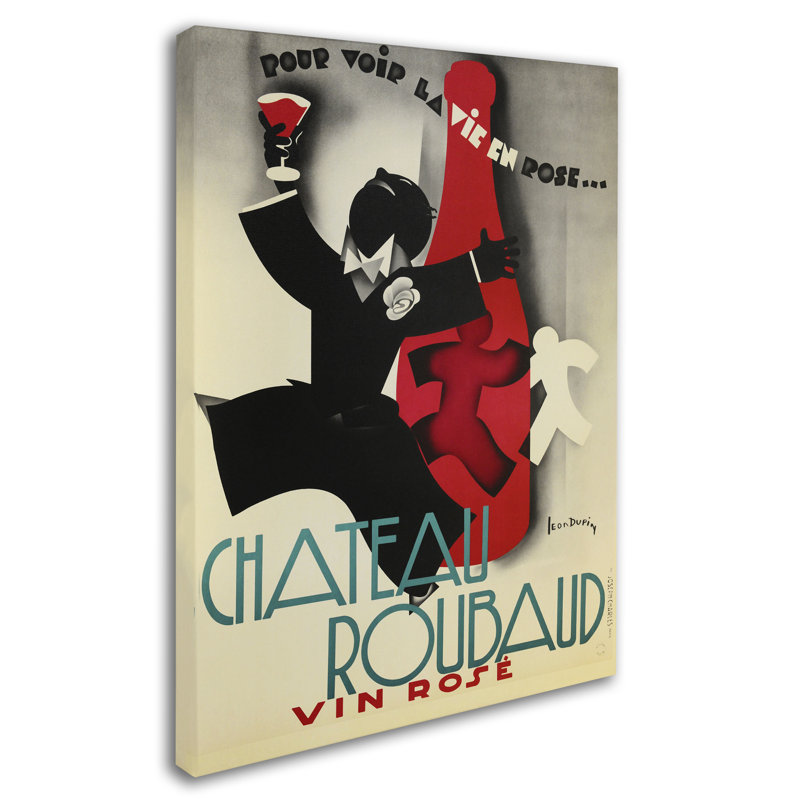 Vin rose-reproduction sur toile tendue, H 32 po x l 24 po x P 2 po