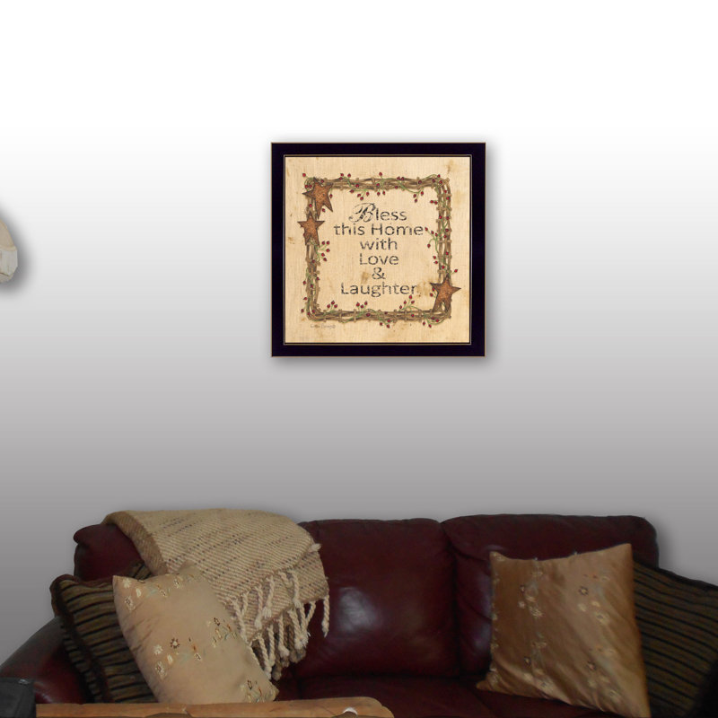 Bless this Home Framed Wall Art for Living Room, Home Wall Decor Print by Linda Spivey