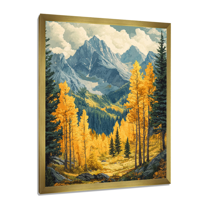 Art mural sur toile Geneveve - Paysages, H 44 po x l 34 po, Impression de cadre photo, Doré