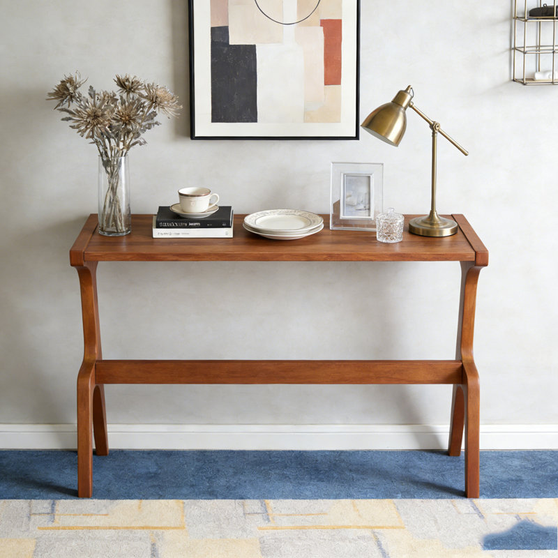 Storage Hall Table,Compact End Table,Wood Sofa Side Table, Cherry