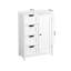 Rangement de salle de bain blanc avec tablette réglable et tiroirs - Armoire solide pour la décoration intérieure dans les tiroirs, la chambre à coucher, la salle de bain, le couloir