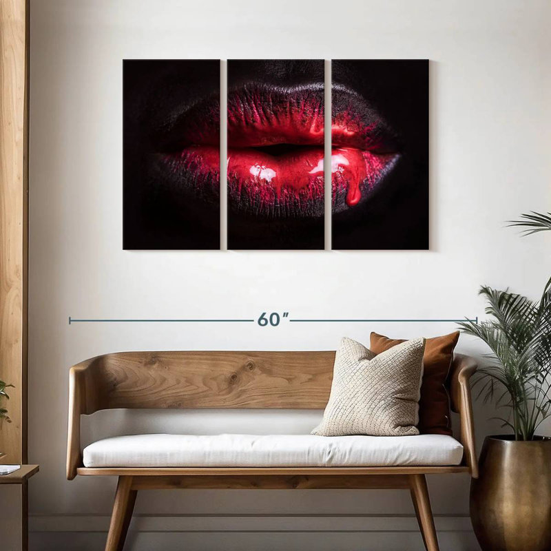Shuttleworth Red Dripping Lips, 28" H x 45" W