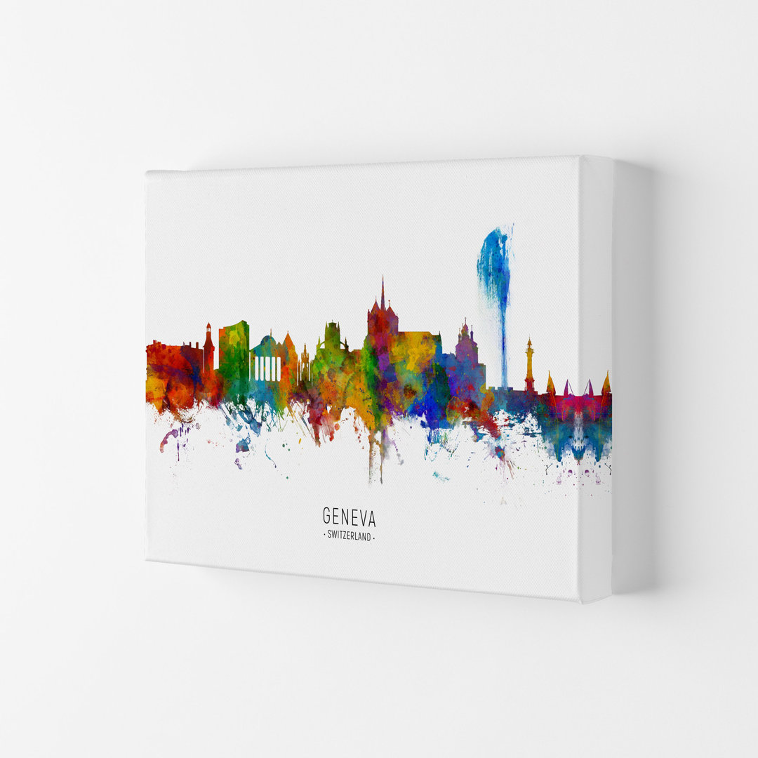 Geneva Switzerland Skyline by Michael Tompsett - Print