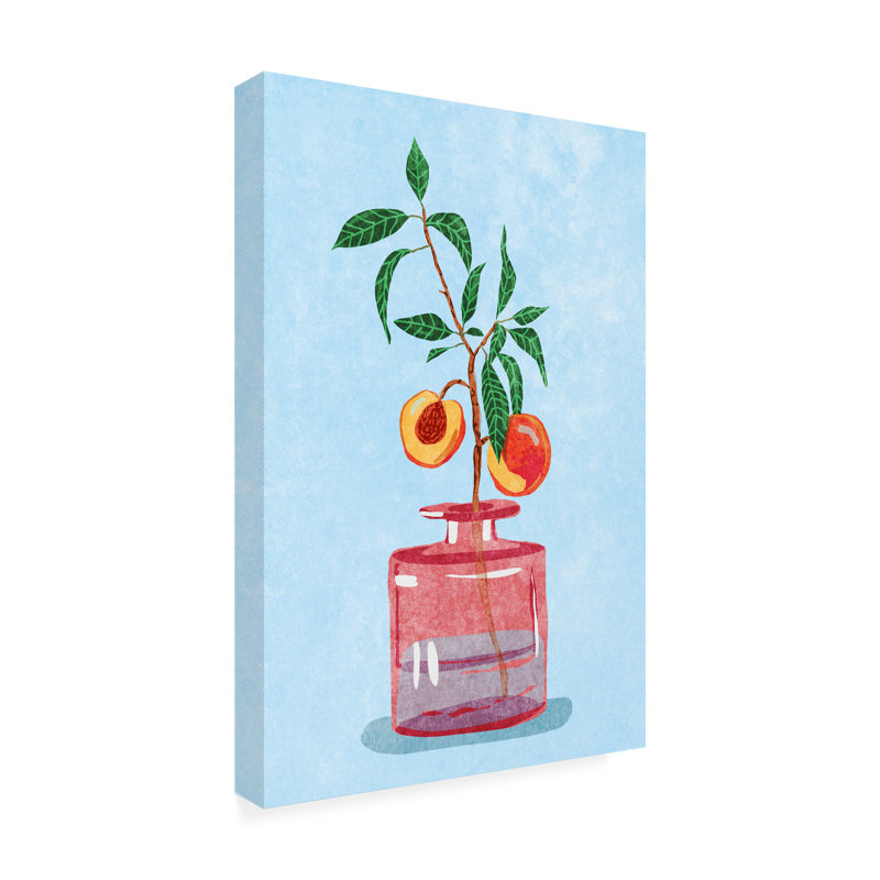 «Peach Tree In Vase On Canvas» par Raissa Oltmanns, reproduction, H 19 po x l 12 po x P 2 po