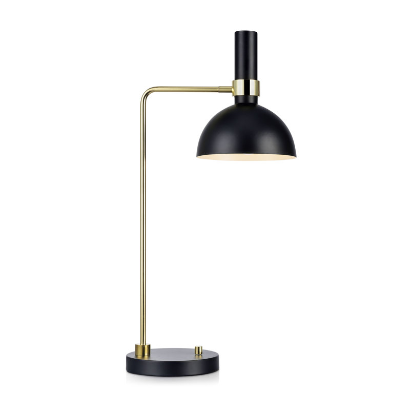 Keanu Metal Desk Lamp, Black/Brushed Brass