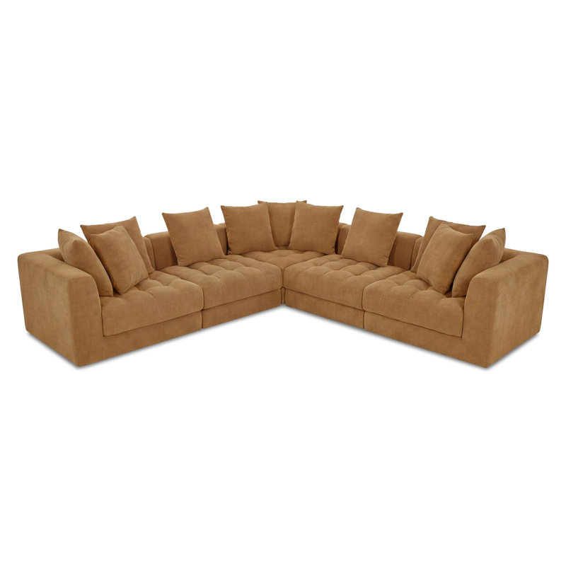 Davie Classic L Modular Sectional Olive, Yellow Polyester