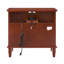 Table de bout de chambre à coucher avec station de charge et 2 tiroirs, pieds en bois massif, table de chevet à cannelures modernes-307963826