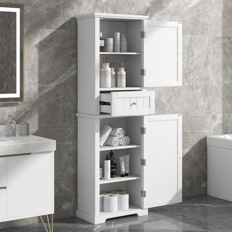 Grande armoire de rangement pour salle de bain, Blanc