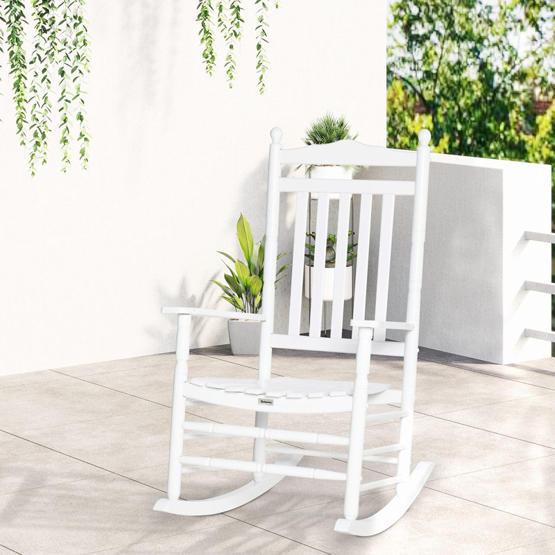 Chaise berçante à haut dossier Traditional, Blanc