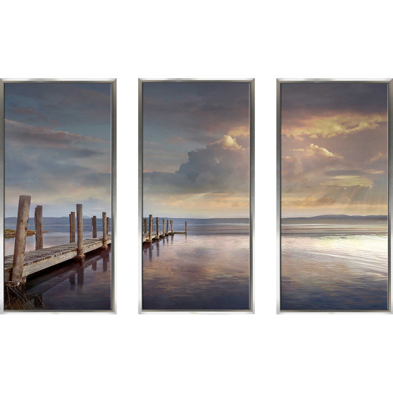 " Evening Reflection " 3 - Pieces, 52.5" W x 33.5" H