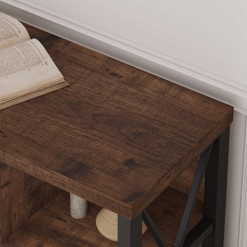 Bibliothèque en bois Guinna, Brun rustique, 6 cubes