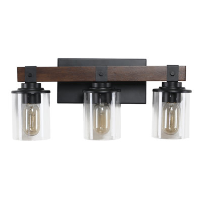 Dimmable Vanity Light with Walnut Bath Bar