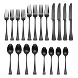 Portola Satin Black 20-Piece Flatware Set