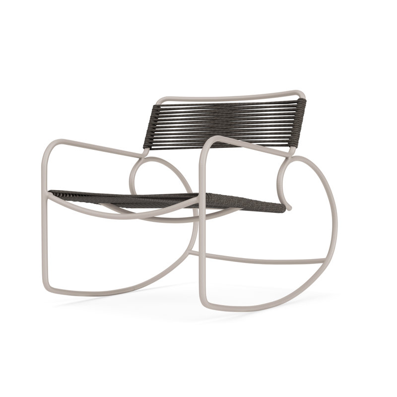 Walter Lamb Outdoor Rocker Chair, Dove/Brown