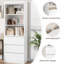 Bibliothèque de 70 po de hauteur avec 3 tiroirs, bibliothèque moderne en bois avec 3 tablettes ouvertes, armoire de rangement pour bureau personnel-679477600