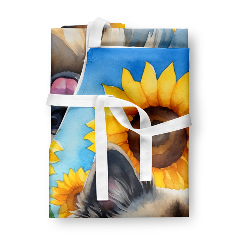 Tablier Keeshond en tournesols
