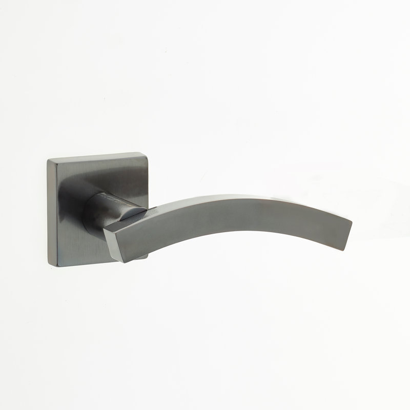Kubus Curve Door Handle, Dark Bronze