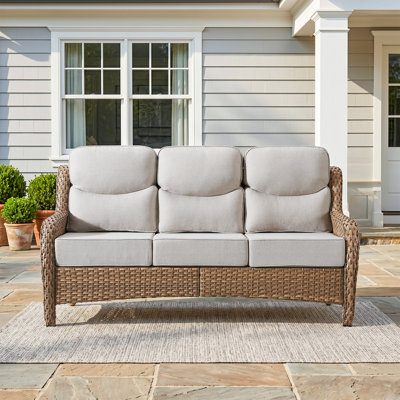 Canapé d'extérieur en osier de patio avec coussins de 6 po Wickes