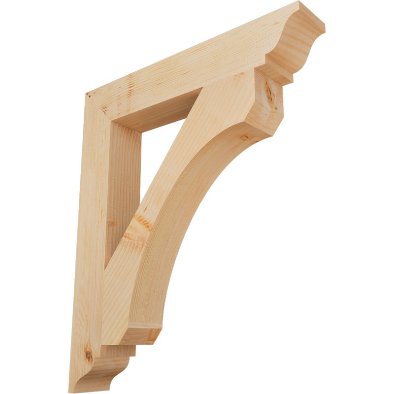 Support en bois rustique traditionnel BKTLEC01, Douglas (lisse), H 28 po x l 3,5 po x P 24 po