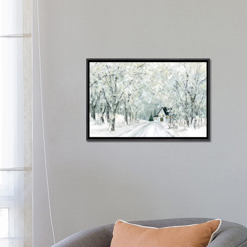 «Christmas Lane» par Carol Robinson - reproduction imprimée, Pas de tapis, H 18 po x l 26 po x P 1,5 po
