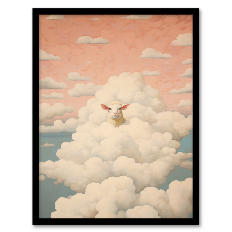 Head In The Clouds Sheep Fun - Single Picture Frame Print