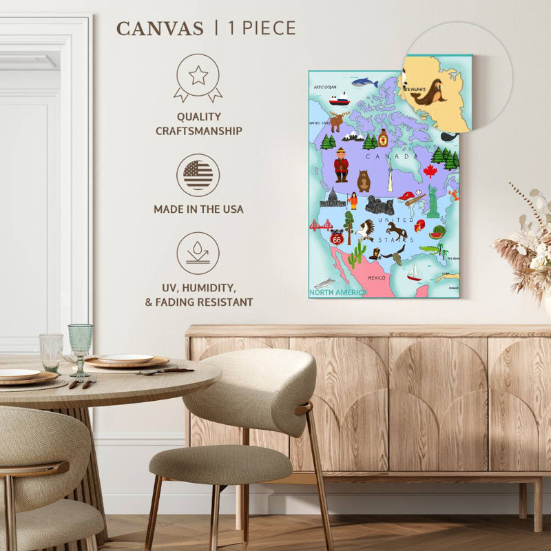 Aliaz Continents North America, 39" H x 26" W