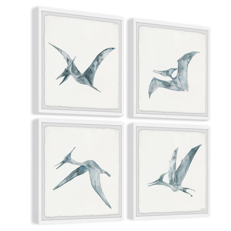 Cantu Flying Reptile Quadriptyque, ensemble de 4 pièces, reproduction encadrée, H 24 po x l 24 po x P 1,5 po