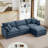 Modular Sectional Sofa, 105 Inch L Shaped Couch Set for Living Room, 3-Seater Comfy Cloud Couches with Movable Ottoman, DIY Combination, Chenille, Blue-464471009