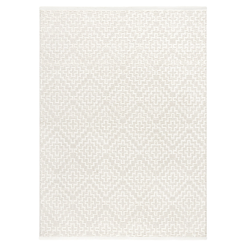 TOWN & COUNTRY LUXE Tretta Modern Geo Area Rug with Plush High-Low Texture, Ivory, Rectangle 6'6" x 9'6"